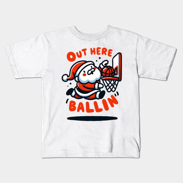 Out Here Ballin Kids T-Shirt by MZeeDesigns